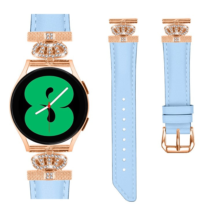 For Samsung Galaxy Watch3 41mm / Watch 5 40mm / 44mm Watch Band Rose Gold Buckle 20mm Watch Strap - Blue