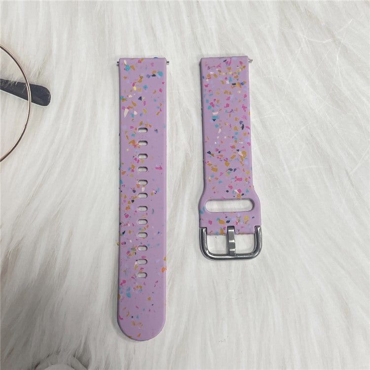 For Samsung Galaxy Watch3 45mm / Huawei Watch GT Watch Band 22mm Silicone Pattern Sport Strap - Purple