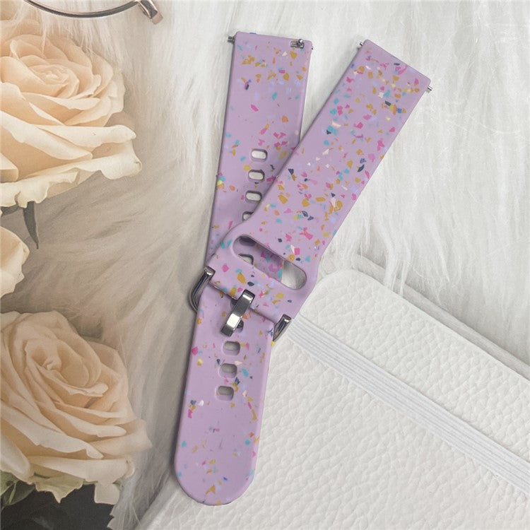 For Samsung Galaxy Watch3 45mm / Huawei Watch GT Watch Band 22mm Silicone Pattern Sport Strap - Purple