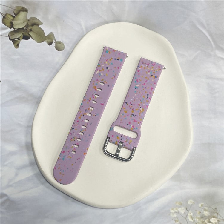 For Samsung Galaxy Watch3 45mm / Huawei Watch GT Watch Band 22mm Silicone Pattern Sport Strap - Purple