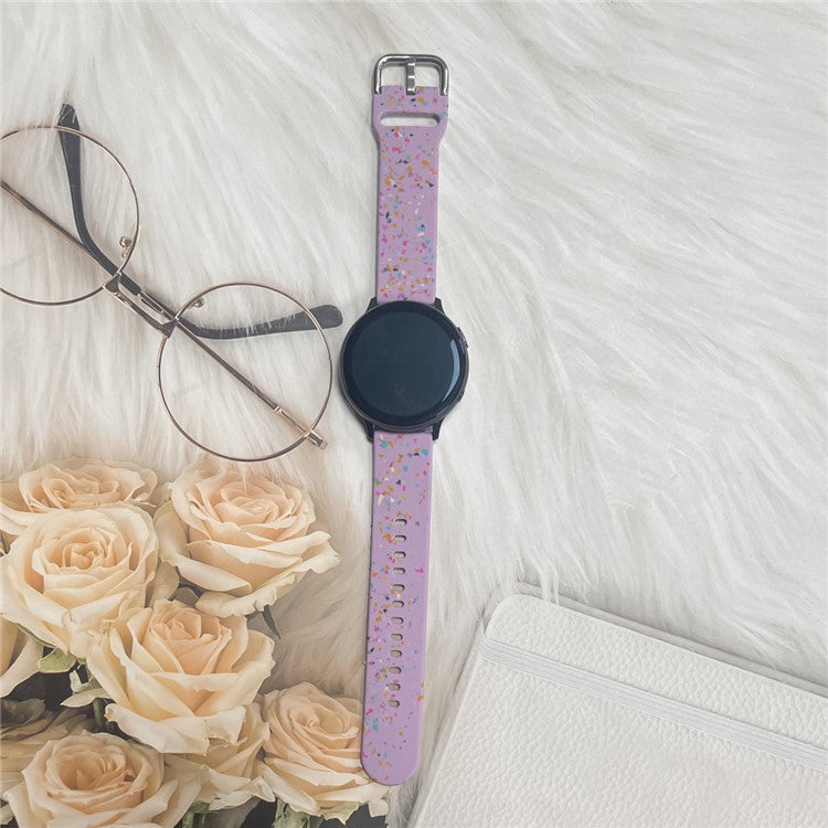 For Samsung Galaxy Watch3 45mm / Huawei Watch GT Watch Band 22mm Silicone Pattern Sport Strap - Purple