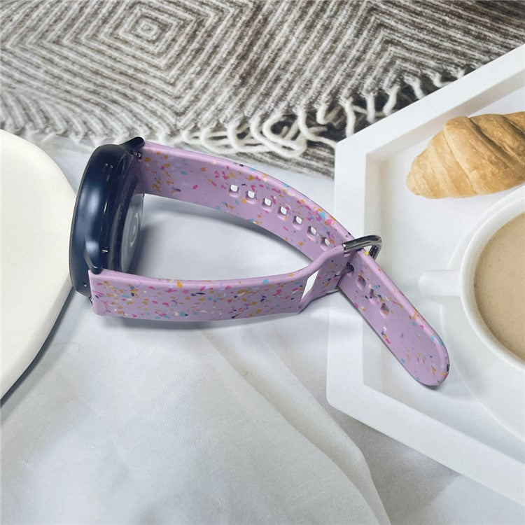 For Samsung Galaxy Watch3 45mm / Huawei Watch GT Watch Band 22mm Silicone Pattern Sport Strap - Purple