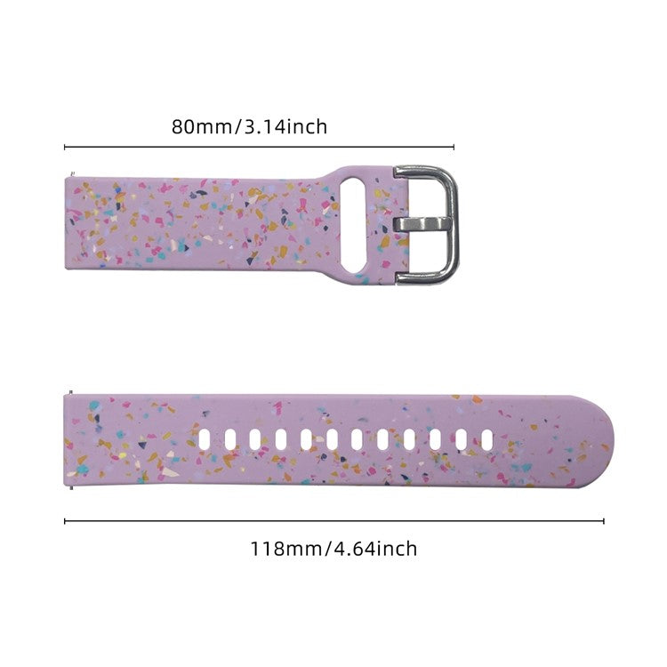 For Samsung Galaxy Watch3 45mm / Huawei Watch GT Watch Band 22mm Silicone Pattern Sport Strap - Purple