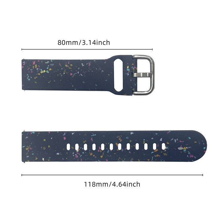 For Samsung Galaxy Watch3 41mm / Huawei Watch GT 2 42mm Replacement Band 20mm Silicone Pattern Watch Strap - Dark Blue