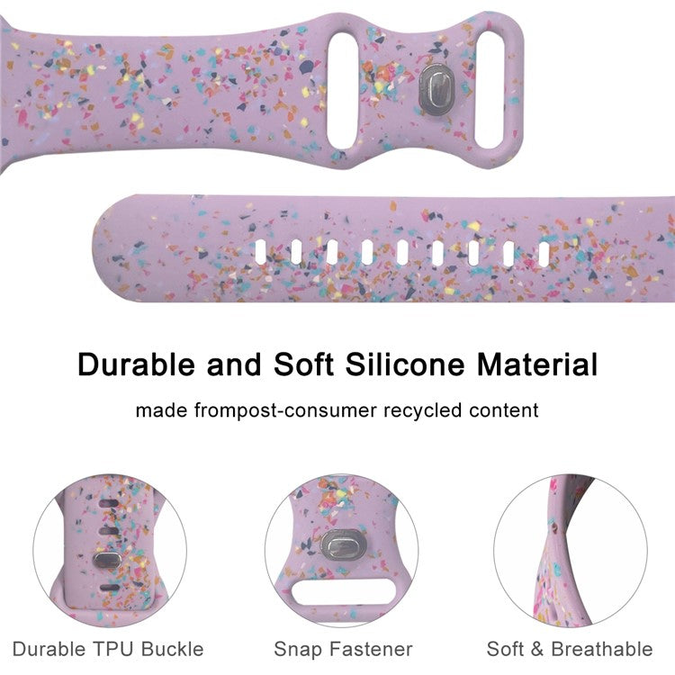 Silicone Watch Band for Apple Watch Series 10 42mm / 9 8 7 41mm / SE (2023) SE (2022) SE 6 5 4 40mm / 3 2 1 38mm , 8-shaped Buckle Pattern Strap - Purple