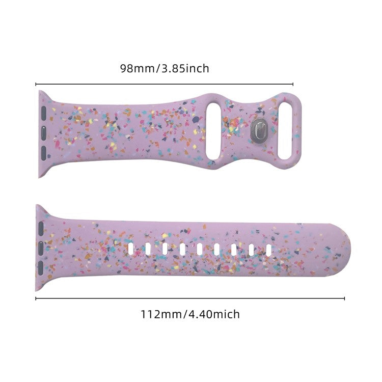 Silicone Watch Band for Apple Watch Series 10 42mm / 9 8 7 41mm / SE (2023) SE (2022) SE 6 5 4 40mm / 3 2 1 38mm , 8-shaped Buckle Pattern Strap - Purple