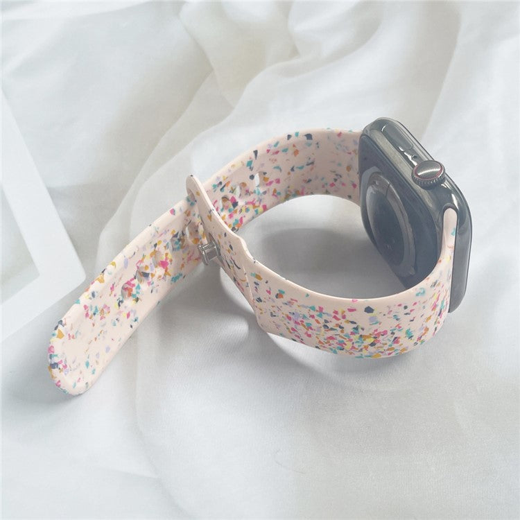 Pattern Band for Apple Watch Series 10 46mm / Ultra 2 Ultra 49mm / Series 9 8 7 45mm / 6 5 4 SE (2023) SE (2022) SE 44mm / 3 2 1 42mm Silicone Watch Strap - Pink