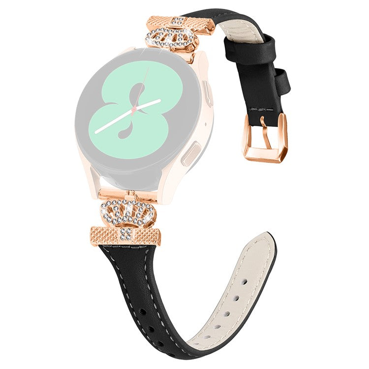 For Huami Amazfit Cheetah Pro Rose Gold Buckle 20mm Watch Band Crown-shape Connector Strap - Black