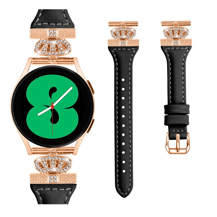 For Huami Amazfit Cheetah Pro Rose Gold Buckle 20mm Watch Band Crown-shape Connector Strap - Black