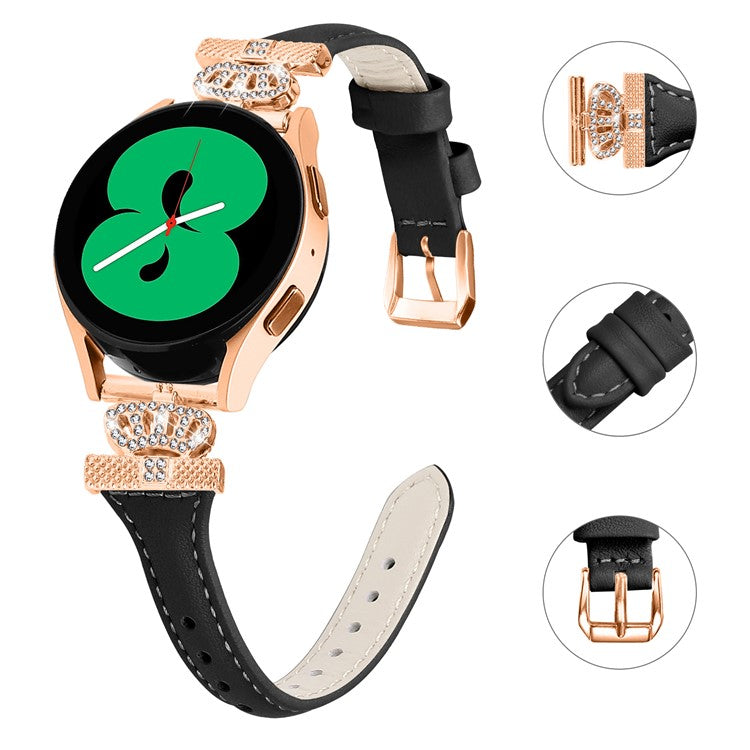 For Huami Amazfit Cheetah Pro Rose Gold Buckle 20mm Watch Band Crown-shape Connector Strap - Black