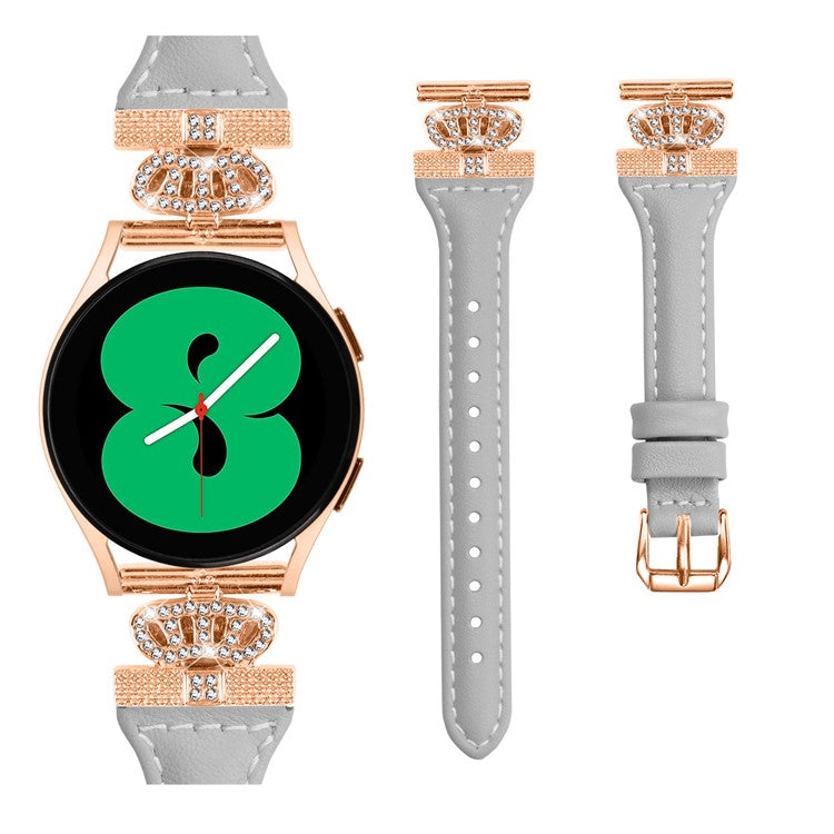 For Huami Amazfit Cheetah Pro Rose Gold Buckle 20mm Watch Band Crown-shape Connector Strap - Grey