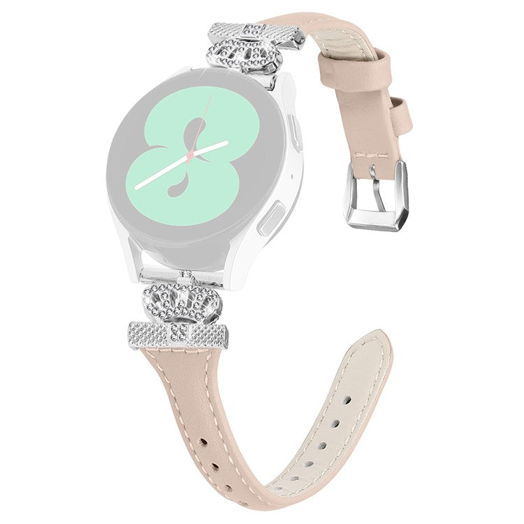 For Huami Amazfit Cheetah Pro Silver Buckle Watchband 20mm Strap with Crown-shape Connector - Apricot