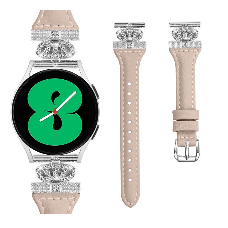 For Huami Amazfit Cheetah Pro Silver Buckle Watchband 20mm Strap with Crown-shape Connector - Apricot