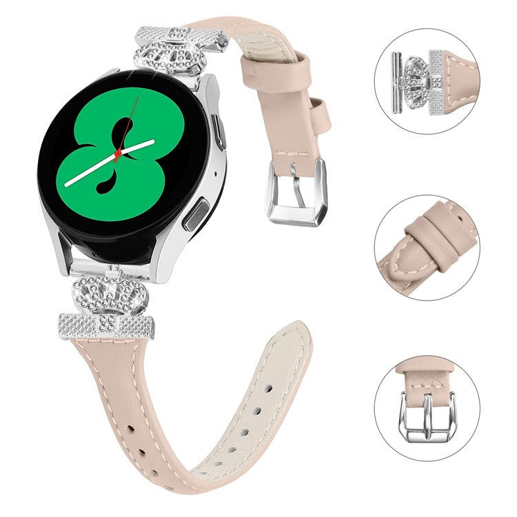 For Huami Amazfit Cheetah Pro Silver Buckle Watchband 20mm Strap with Crown-shape Connector - Apricot