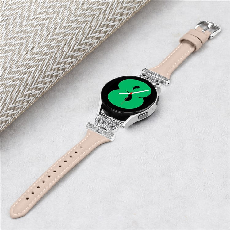 For Huami Amazfit Cheetah Pro Silver Buckle Watchband 20mm Strap with Crown-shape Connector - Apricot