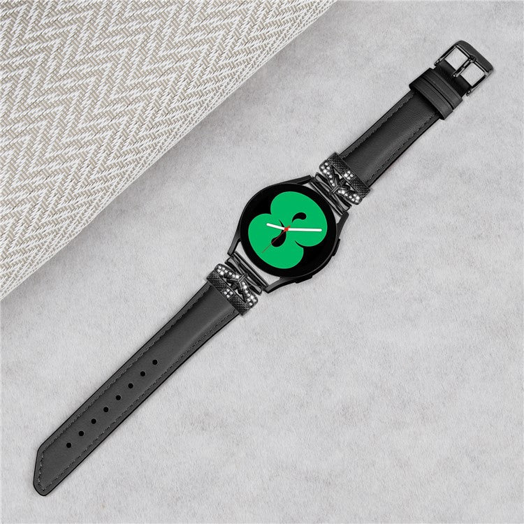 For Huami Amazfit Cheetah Pro Black Buckle 20mm Watch Band Butterfly Rhinestone Watch Strap - Black