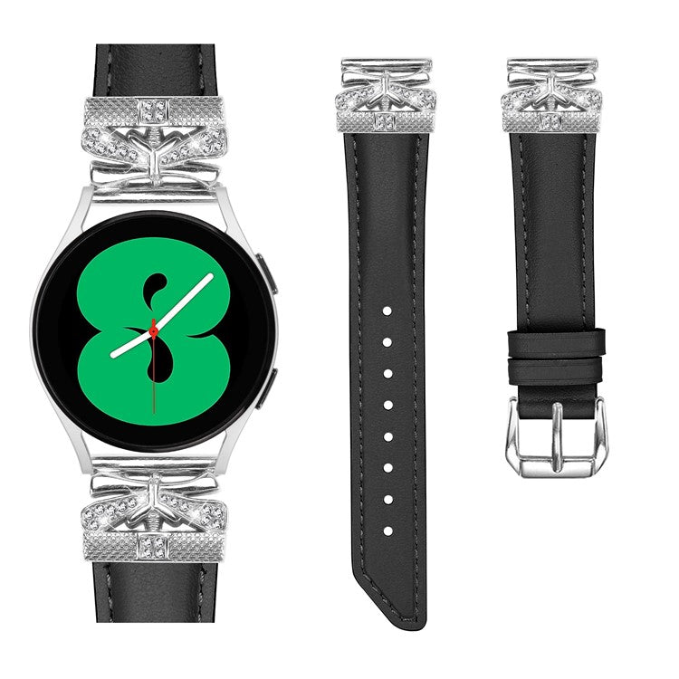 For Huami Amazfit Cheetah Pro Silver Buckle Watch Band 20mm Butterfly Connector Wrist Strap - Black