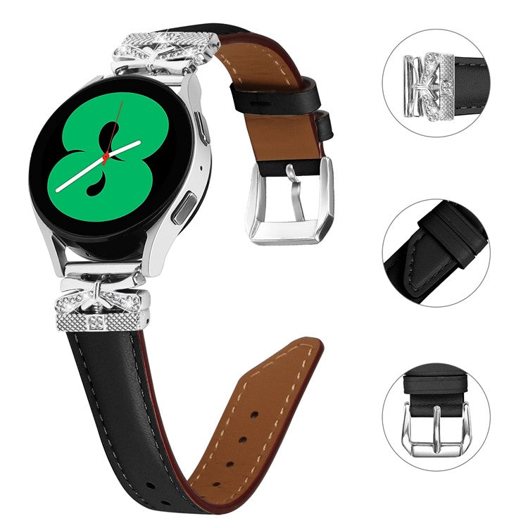 For Huami Amazfit Cheetah Pro Silver Buckle Watch Band 20mm Butterfly Connector Wrist Strap - Black