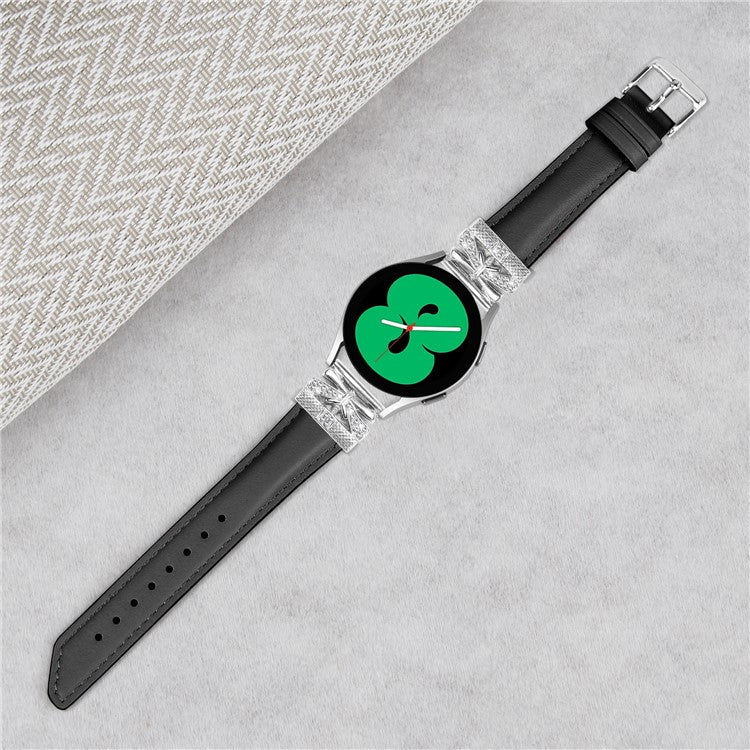 For Huami Amazfit Cheetah Pro Silver Buckle Watch Band 20mm Butterfly Connector Wrist Strap - Black