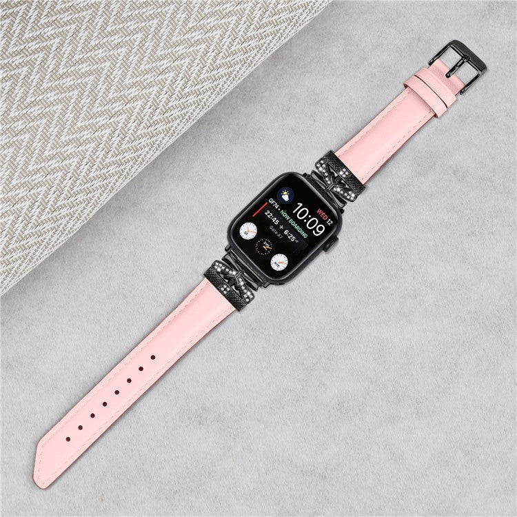Black Buckle Watch Band for Apple Watch Series 10 42mm / 9 8 7 41mm / SE (2023) SE (2022) SE 6 5 4 40mm / 3 2 1 38mm - Pink