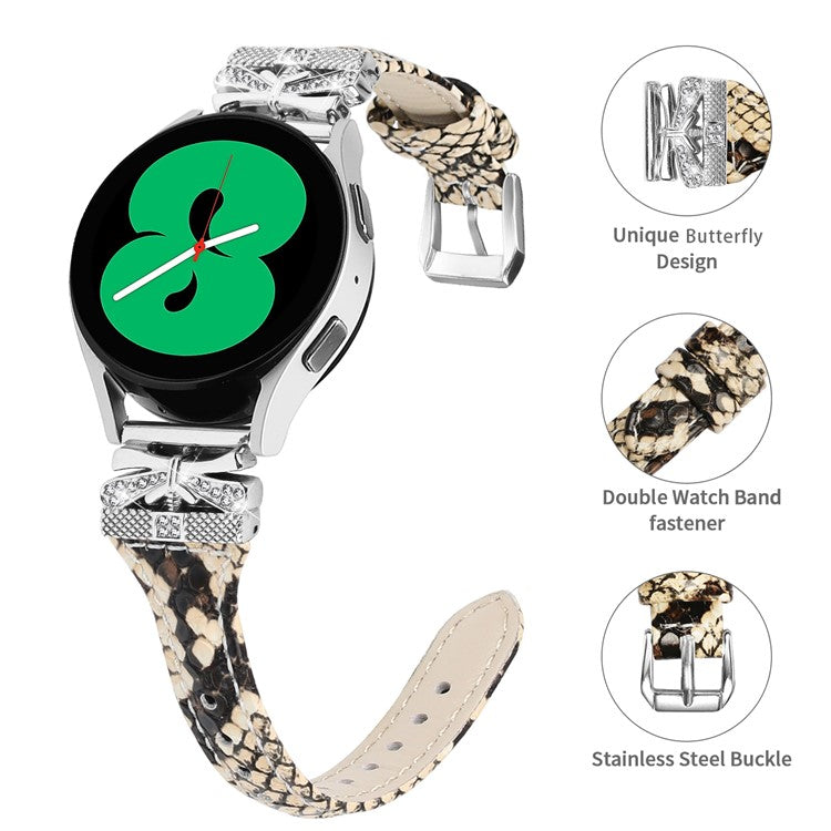 Silver Buckle 20mm Strap for Huami Amazfit Cheetah Pro Adjustable Watch Band Replacement - Snake Texture