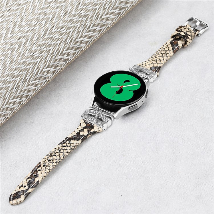 Silver Buckle 20mm Strap for Huami Amazfit Cheetah Pro Adjustable Watch Band Replacement - Snake Texture