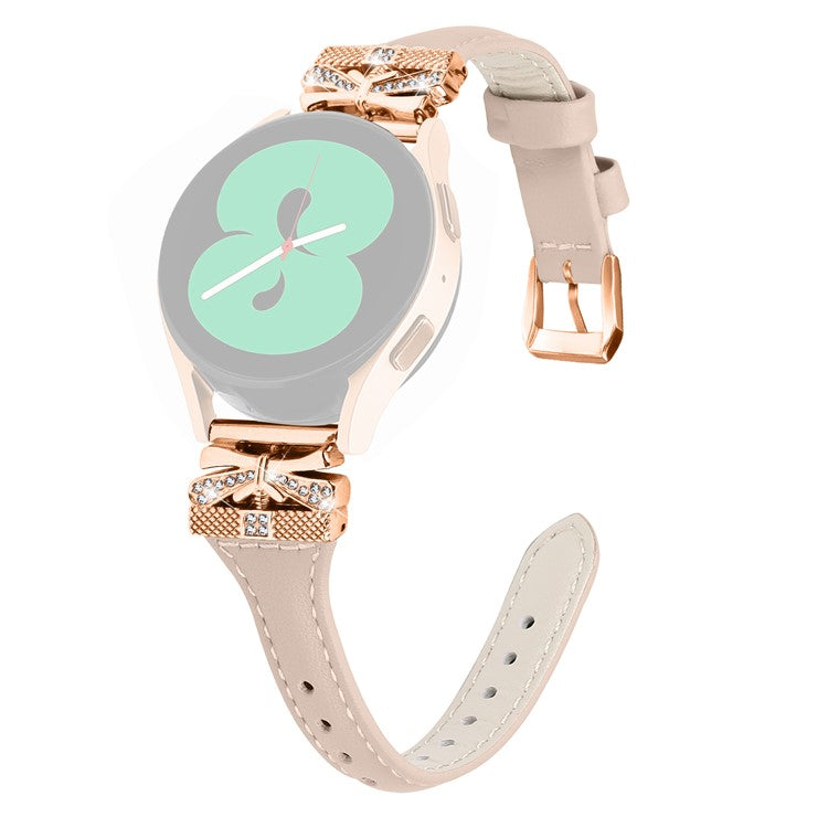 Rose Gold Buckle Band for Huami Amazfit Cheetah Pro 20mm Genuine Cowhide Leather Watch Strap - Apricot