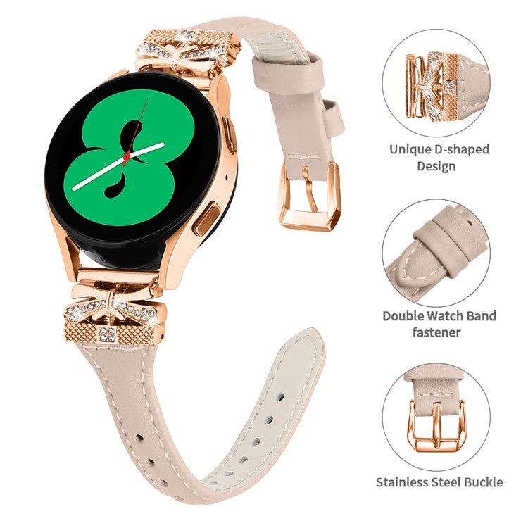 Rose Gold Buckle Band for Huami Amazfit Cheetah Pro 20mm Genuine Cowhide Leather Watch Strap - Apricot