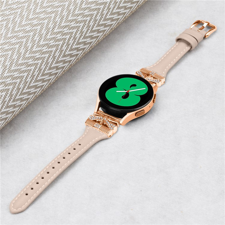 Rose Gold Buckle Band for Huami Amazfit Cheetah Pro 20mm Genuine Cowhide Leather Watch Strap - Apricot
