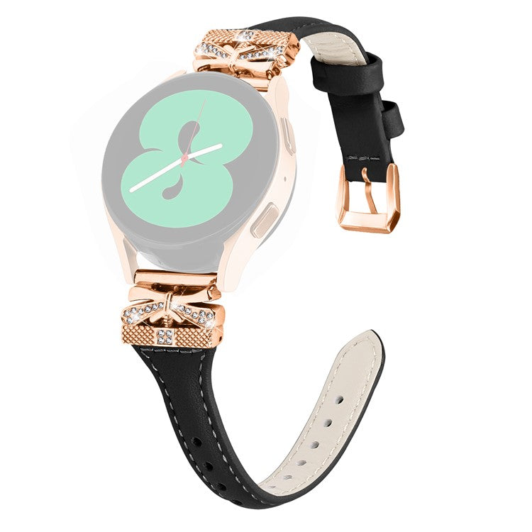 Rose Gold Buckle Band for Huami Amazfit Cheetah Pro 20mm Genuine Cowhide Leather Watch Strap - Black