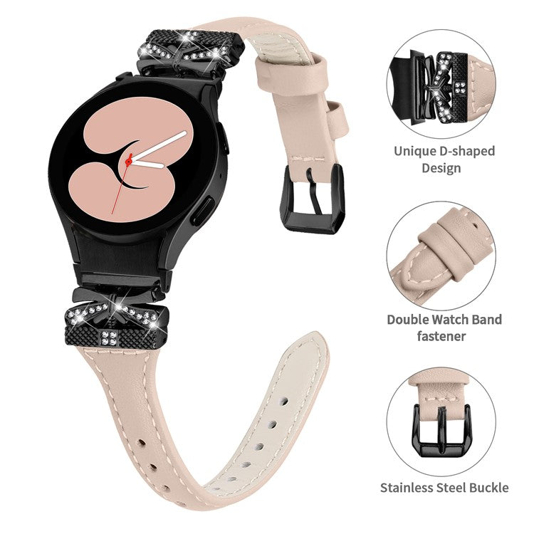 Black Buckle Band for Samsung Galaxy Watch6 44mm / Watch6 Classic 43mm / 47mm Adjustable Watch Strap - Apricot