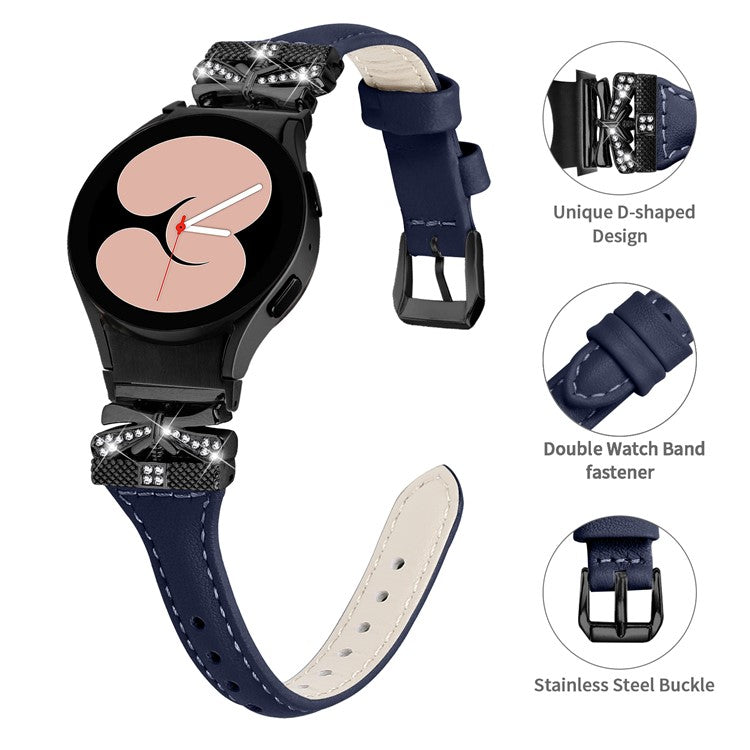 Black Buckle Band for Samsung Galaxy Watch6 44mm / Watch6 Classic 43mm / 47mm Adjustable Watch Strap - Dark Blue