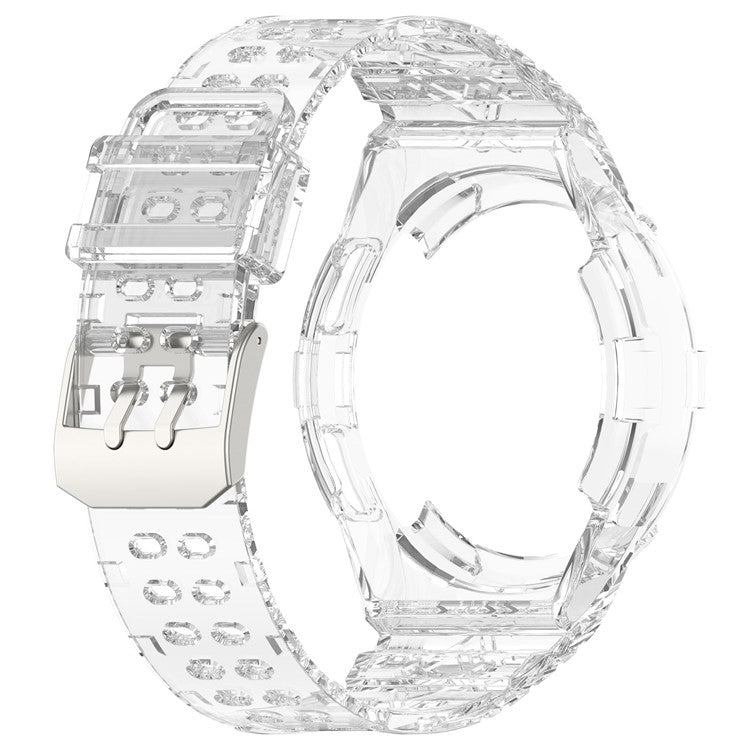 For Samsung Galaxy Watch6 Classic 43mm (R950) Clear TPU Soprt Strap Band with Case - Transparent