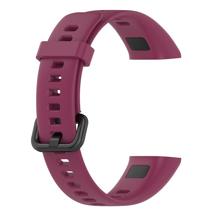 For Huawei Watch Band 4 (ADS-B29) Strap Replacement Adjustable Silicone Watch Band - Wine Red