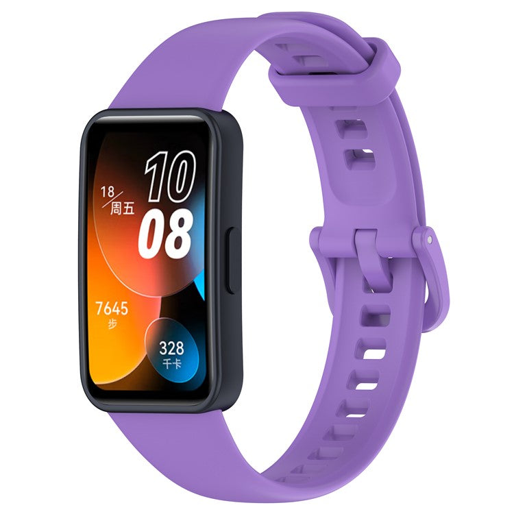 For Huawei Band 8 / Band 8 NFC / Band 9 / Band 9 NFC Silicone Strap Waterproof Soft Watch Band - Purple