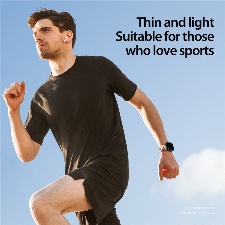 DUX DUCIS For Apple Watch Series 10 46mm / Ultra 2 Ultra 49mm / Series 9 8 7 45mm / 6 5 4 SE (2023) SE (2022) SE 44mm / 3 2 1 42mm Watch Band - Black / Rainbow