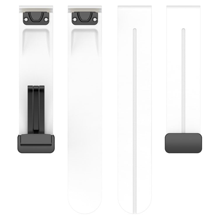 For Garmin Fenix 7 / Forerunner 965 / 955 / 945 / 935 Silicone Band Black Buckle 22mm Watch Strap - White