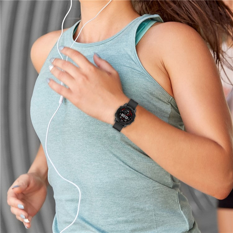 For Garmin Fenix 7 / Forerunner 965 / 955 / 945 / 935 Silicone Band Black Buckle 22mm Watch Strap - White