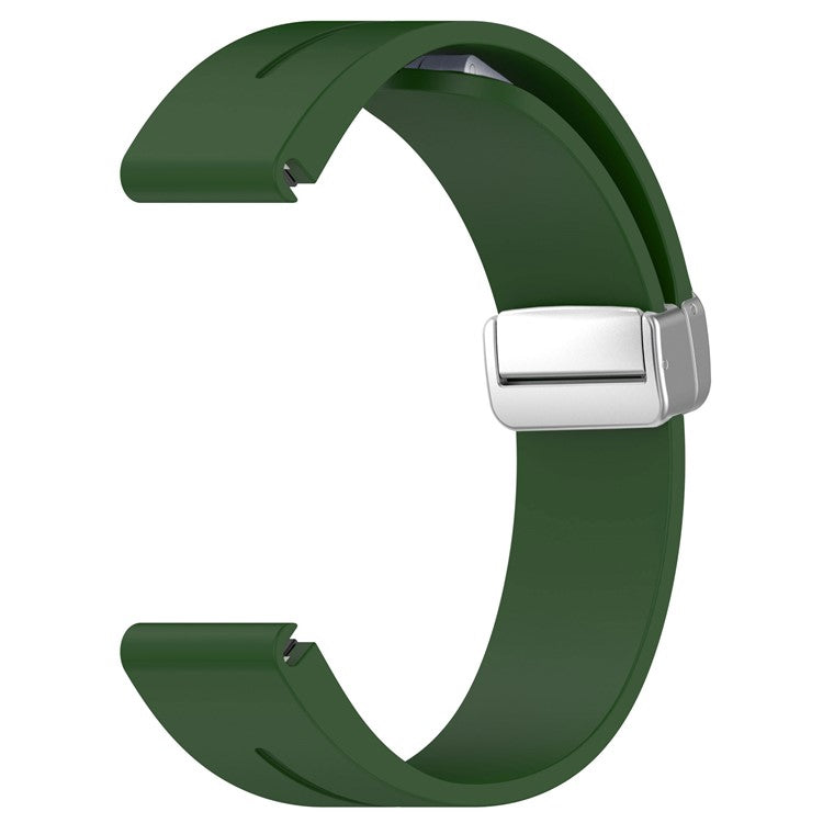 For Garmin Fenix 7X / 7X Solar / Tactix 7 Pro Silicone Watch Band 26mm Folding Silver Buckle Watch Strap - Army Green