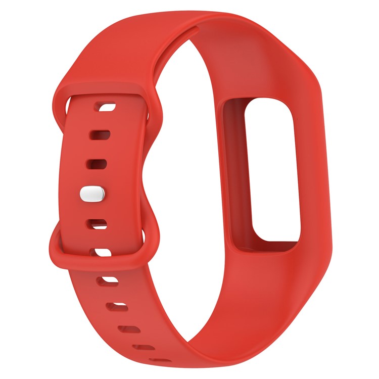 For Fitbit Charge 6 / 5 / 4 / 3 Watch Strap Integrate Silicone Watch Band with Case Cover - Red