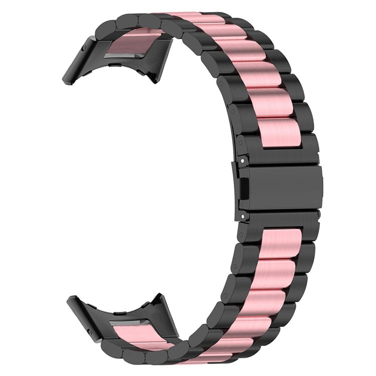 For Google Pixel Watch 3 41mm / Watch 2 / Pixel Watch Stainless Steel Watch Strap Integrate Replacement Watch Band - Black / Pink / Black