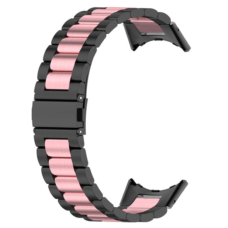 For Google Pixel Watch 3 41mm / Watch 2 / Pixel Watch Stainless Steel Watch Strap Integrate Replacement Watch Band - Black / Pink / Black