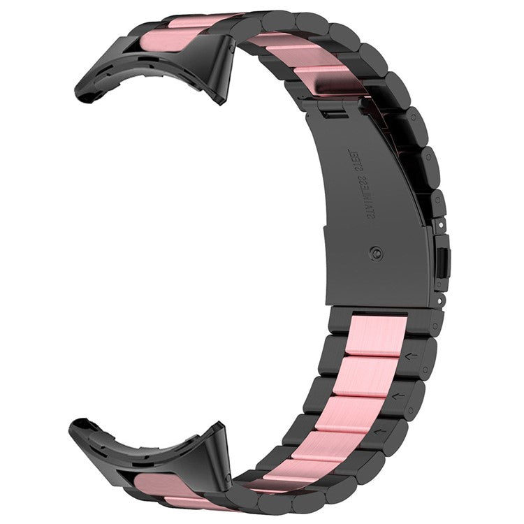For Google Pixel Watch 3 41mm / Watch 2 / Pixel Watch Stainless Steel Watch Strap Integrate Replacement Watch Band - Black / Pink / Black