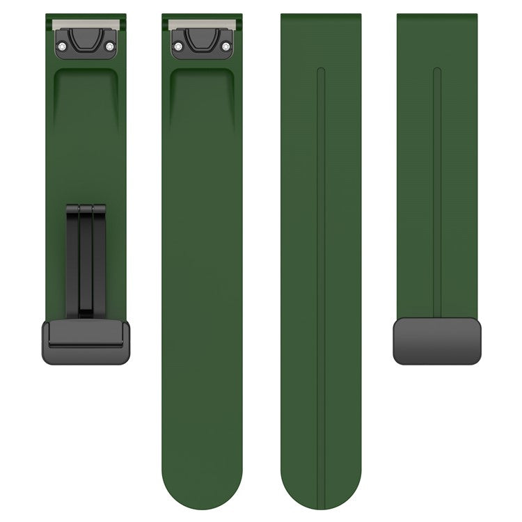 For Garmin Fenix 7S / 7S Pro / Instinct 2S / Fenix 6S Watch Strap 20mm Silicone Watchband with Black Buckle - Army Green