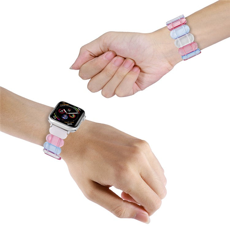 Watch Band for Apple Watch Series 10 46mm / Ultra 2 Ultra 49mm / Series 9 8 7 45mm / 6 5 4 SE (2023) SE (2022) SE 44mm / 3 2 1 42mm Elastic Resin Strap - Multicolor