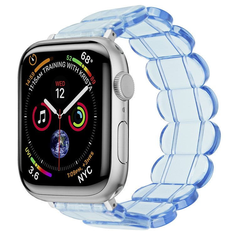 Watch Strap for Apple Watch Series 10 42mm / 9 8 7 41mm / SE (2023) SE (2022) SE 6 5 4 40mm / 3 2 1 38mm Elastic Band Bracelet - Transparent Blue