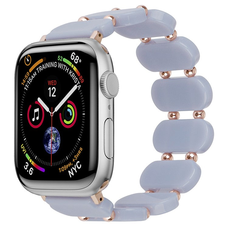 For Apple Watch Series 10 46mm / Ultra 2 Ultra 49mm / Series 9 8 7 45mm / 6 5 4 SE (2023) SE (2022) SE 44mm / 3 2 1 42mm Elastic Resin Watch Band - Blue