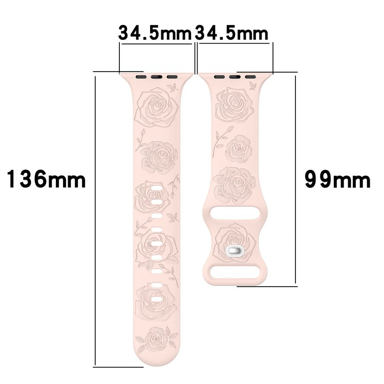 Watch Strap for Apple Watch Series 10 42mm / 9 8 7 41mm / SE (2023) SE (2022) SE 6 5 4 40mm / 3 2 1 38mm Silicone Watch Band - Grey