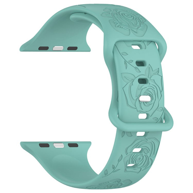 Watch Strap for Apple Watch Series 10 42mm / 9 8 7 41mm / SE (2023) SE (2022) SE 6 5 4 40mm / 3 2 1 38mm Silicone Watch Band - Green