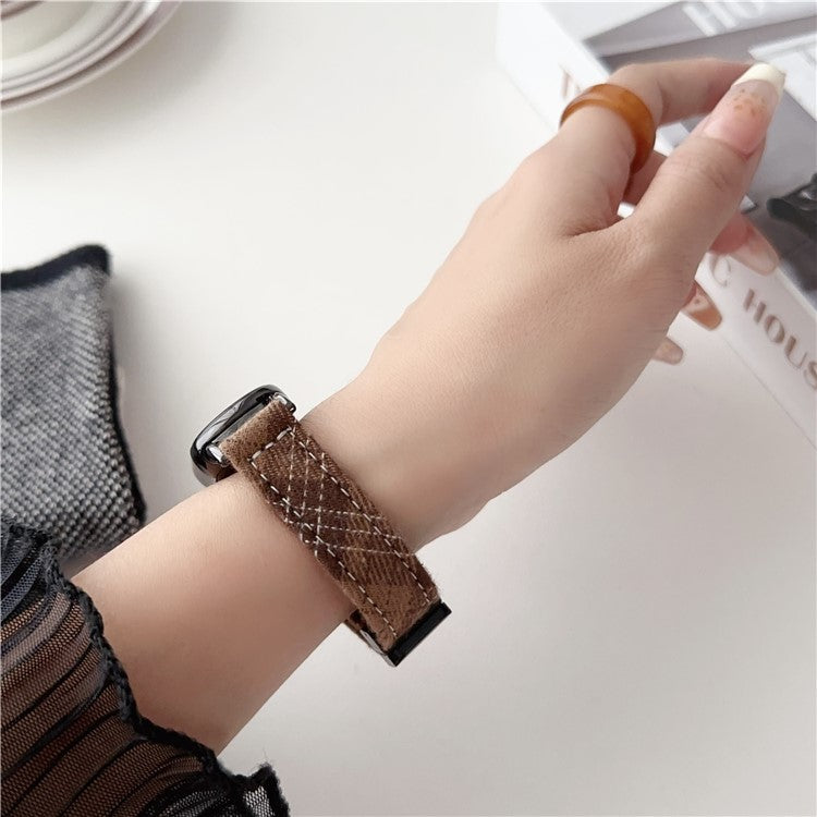 For Xiaomi Smart Band 9 NFC / 9 / 8 NFC / 8 Smartwatch Strap Adjustable Canvas Watch Band - Dark Brown
